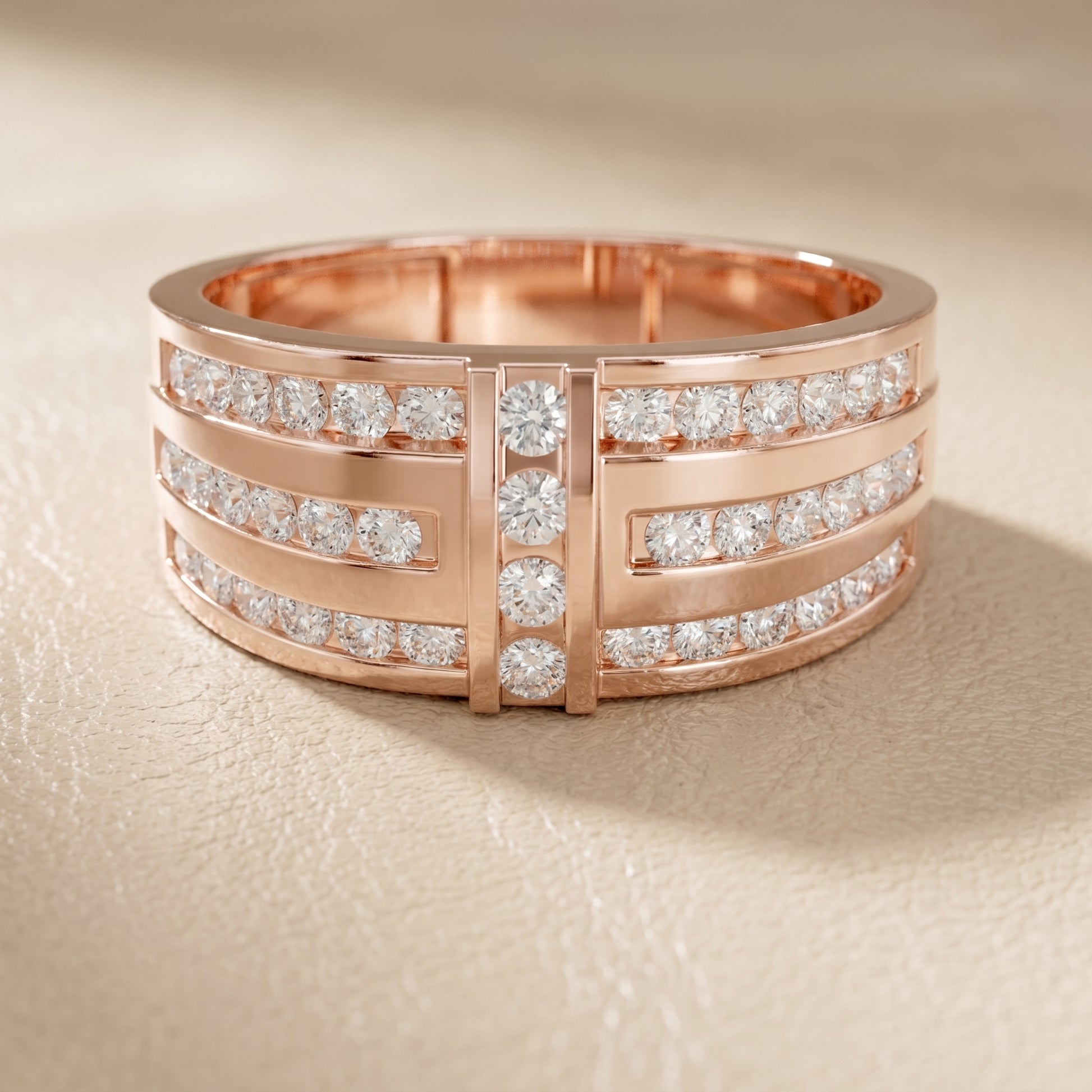 Round Cut Lab Grown Diamond Ring in Rose Gold
