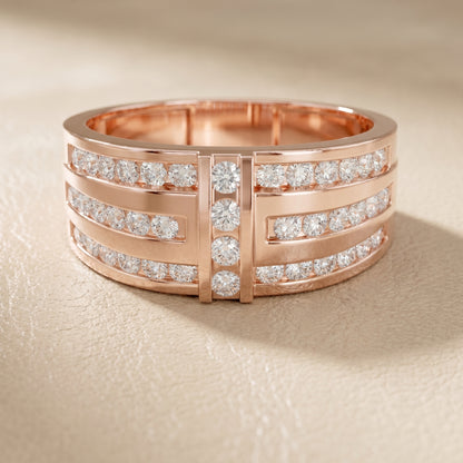 Round Cut Lab Grown Diamond Ring in Rose Gold