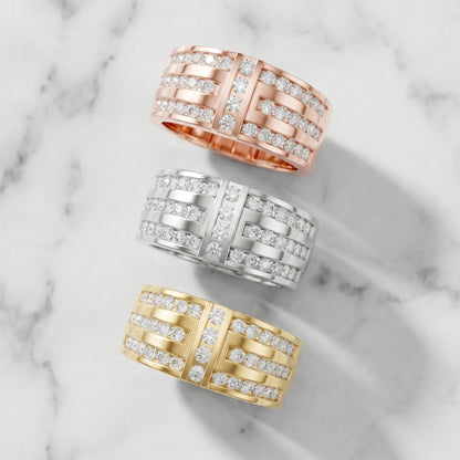Round Cut Lab Grown Diamond Ring in White Gold
