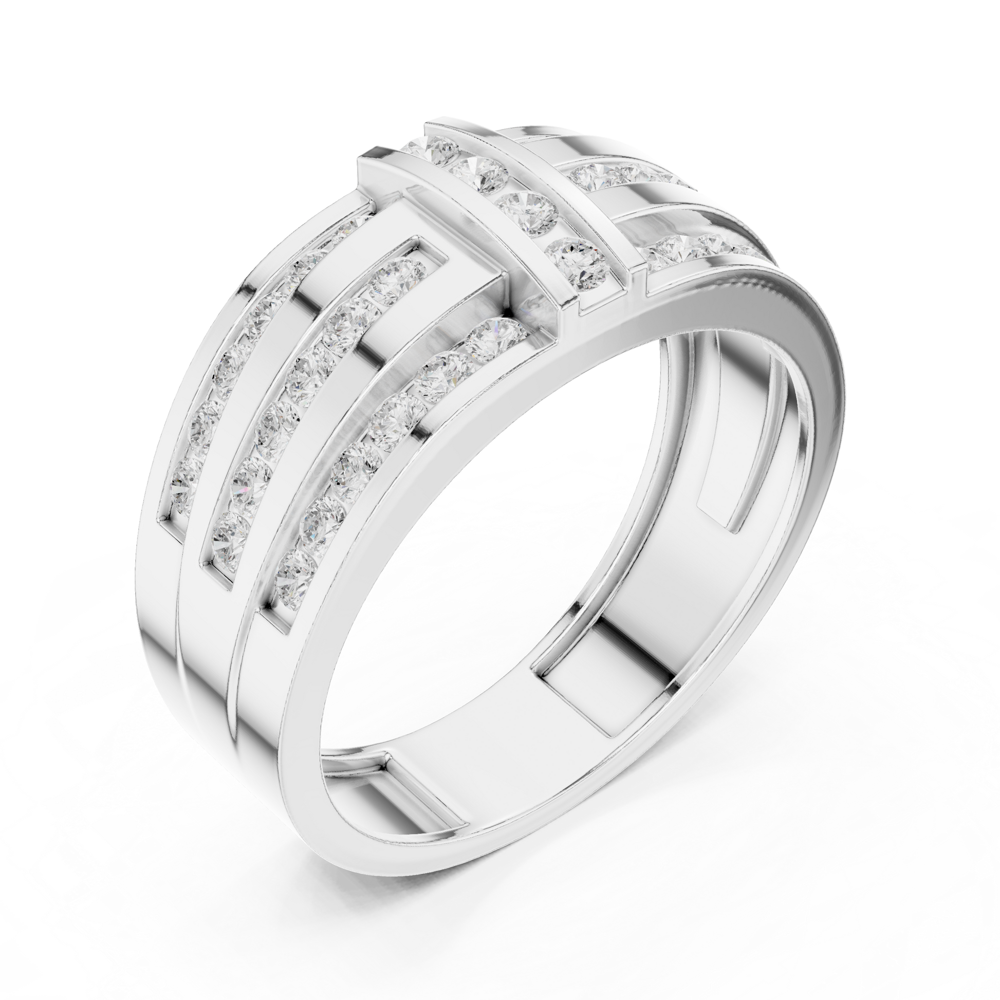 Round Cut Lab Grown Diamond Ring in Platinum