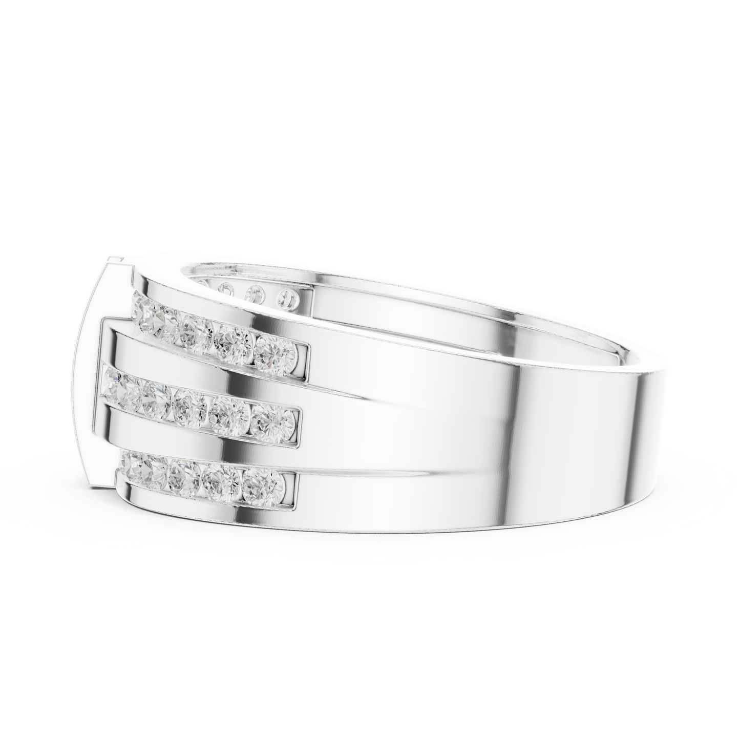 Round Cut Lab Grown Diamond Ring in White Gold