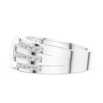 Round Cut Lab Grown Diamond Ring in White Gold