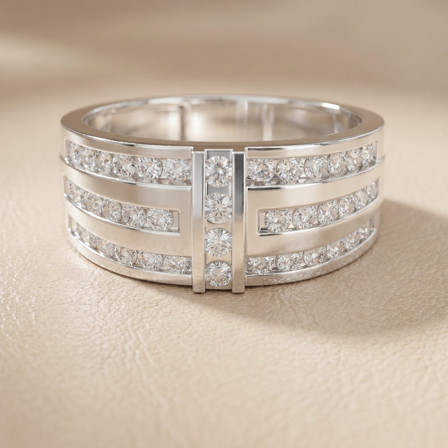 Round Cut Lab Grown Diamond Ring in Silver
