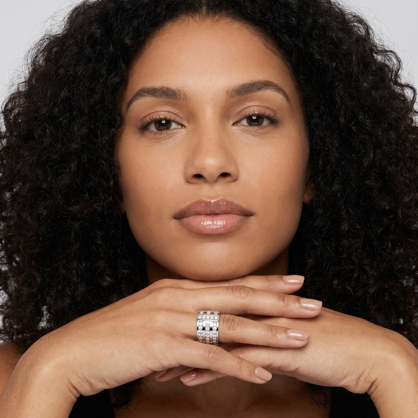 Round Cut Lab Grown Diamond Ring in Silver