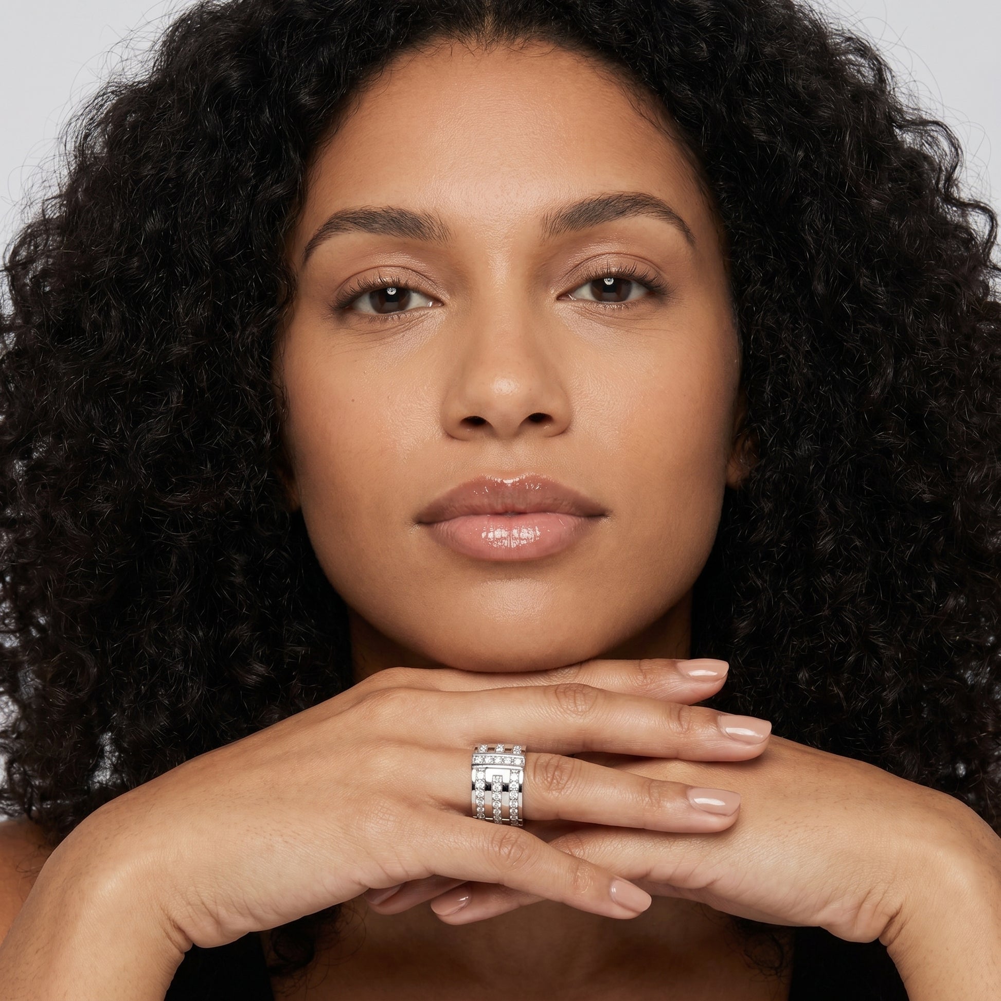 Round Cut Lab Grown Diamond Ring in Silver