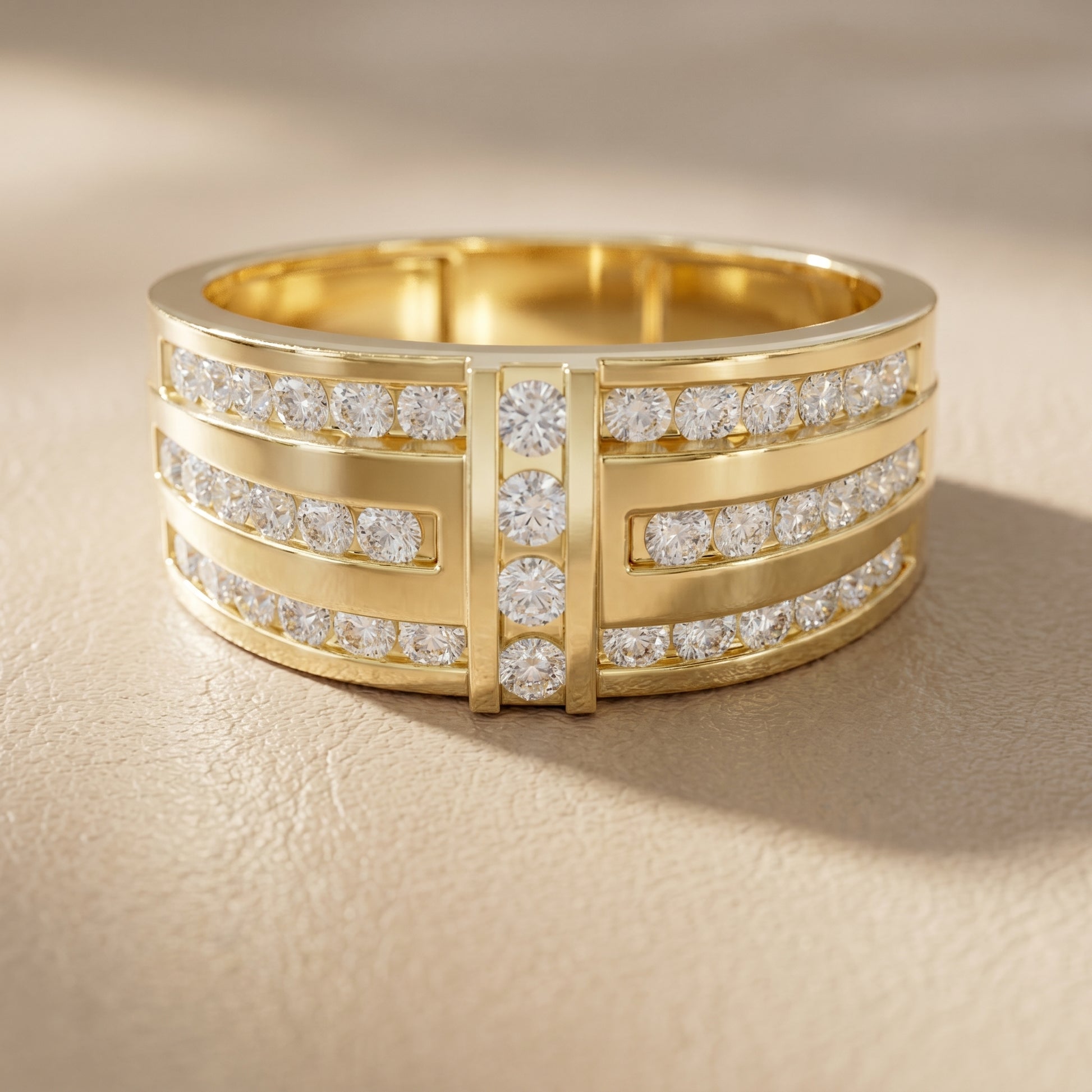 Round Cut Lab Grown Diamond Ring in Yellow Gold
