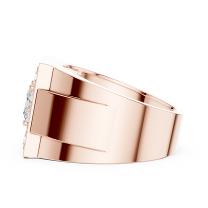 Princess Round Cut Lab Grown Diamond Ring in Rose Gold