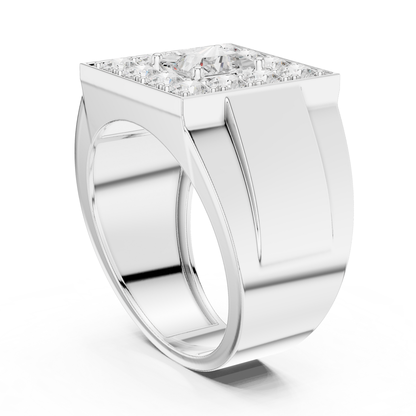Princess Round Cut Lab Grown Diamond Ring in Platinum