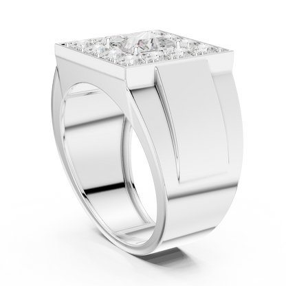 Princess Round Cut Lab Grown Diamond Ring in Platinum