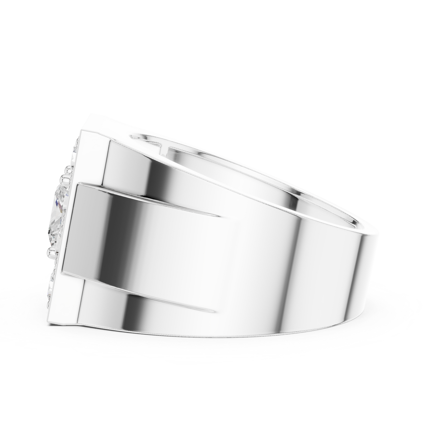 Princess Round Cut Lab Grown Diamond Ring in Platinum