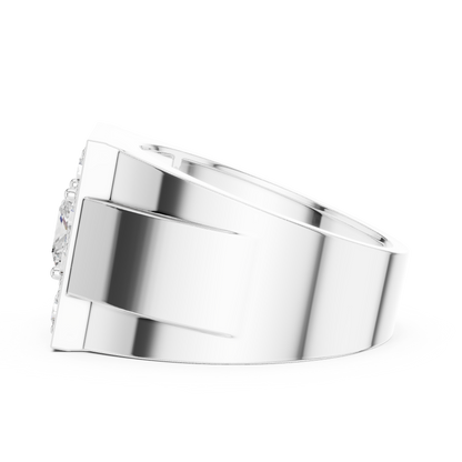 Princess Round Cut Lab Grown Diamond Ring in Platinum