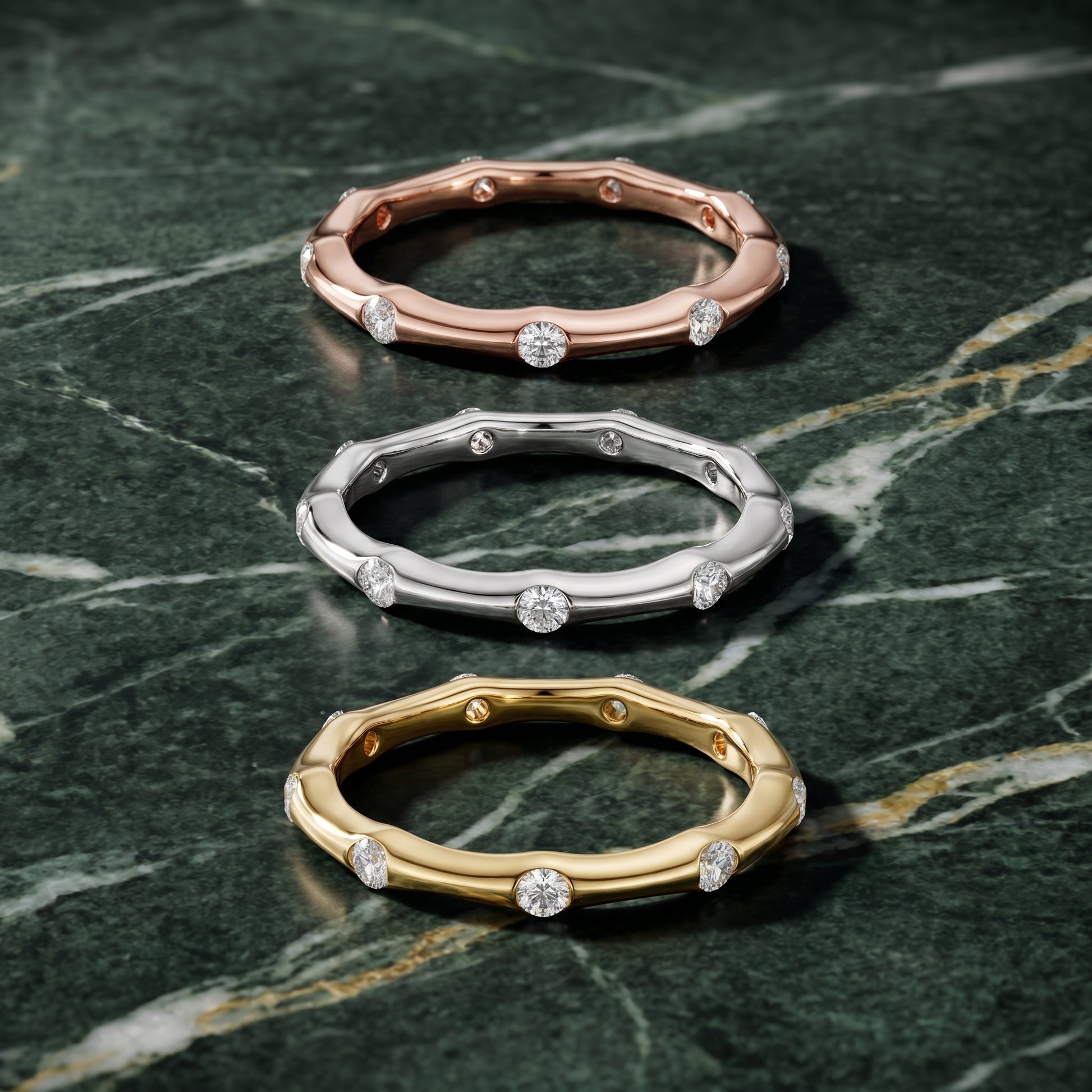 Round Cut Lab Grown Diamond Ring in Rose Gold