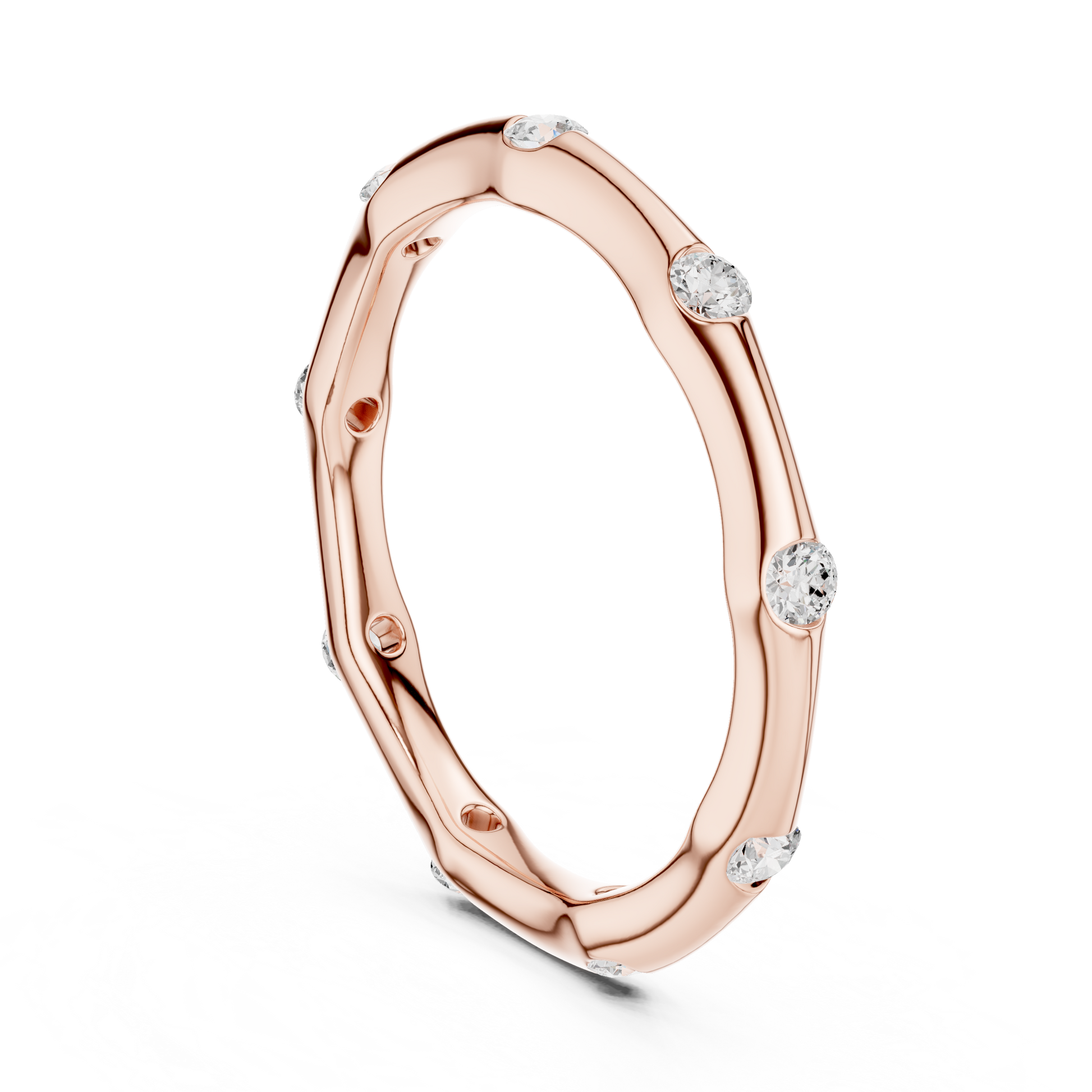 Round Cut Lab Grown Diamond Ring in Rose Gold