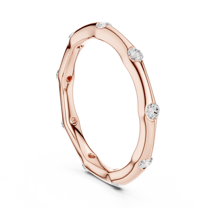 Round Cut Lab Grown Diamond Ring in Rose Gold