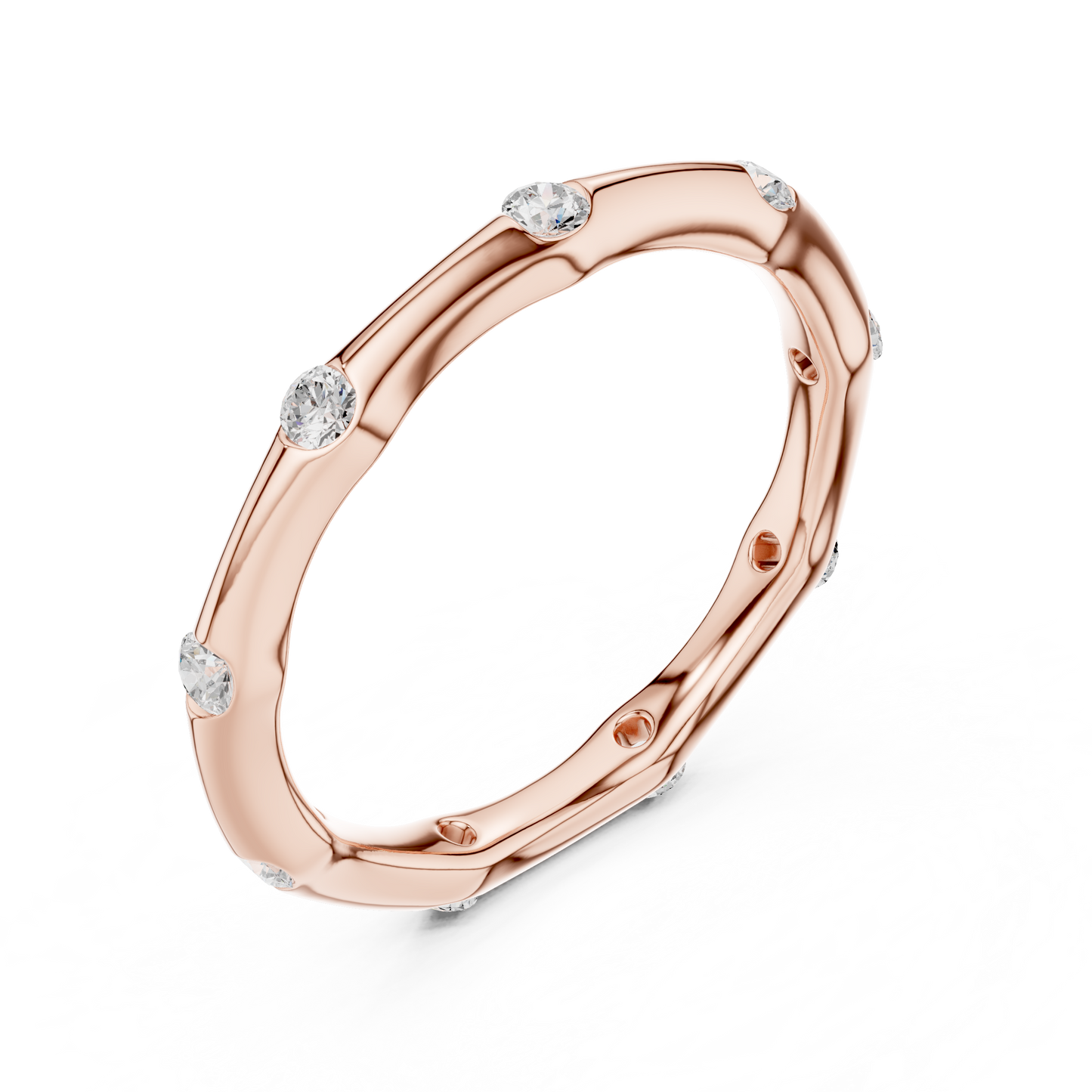Round Cut Lab Grown Diamond Ring in Rose Gold