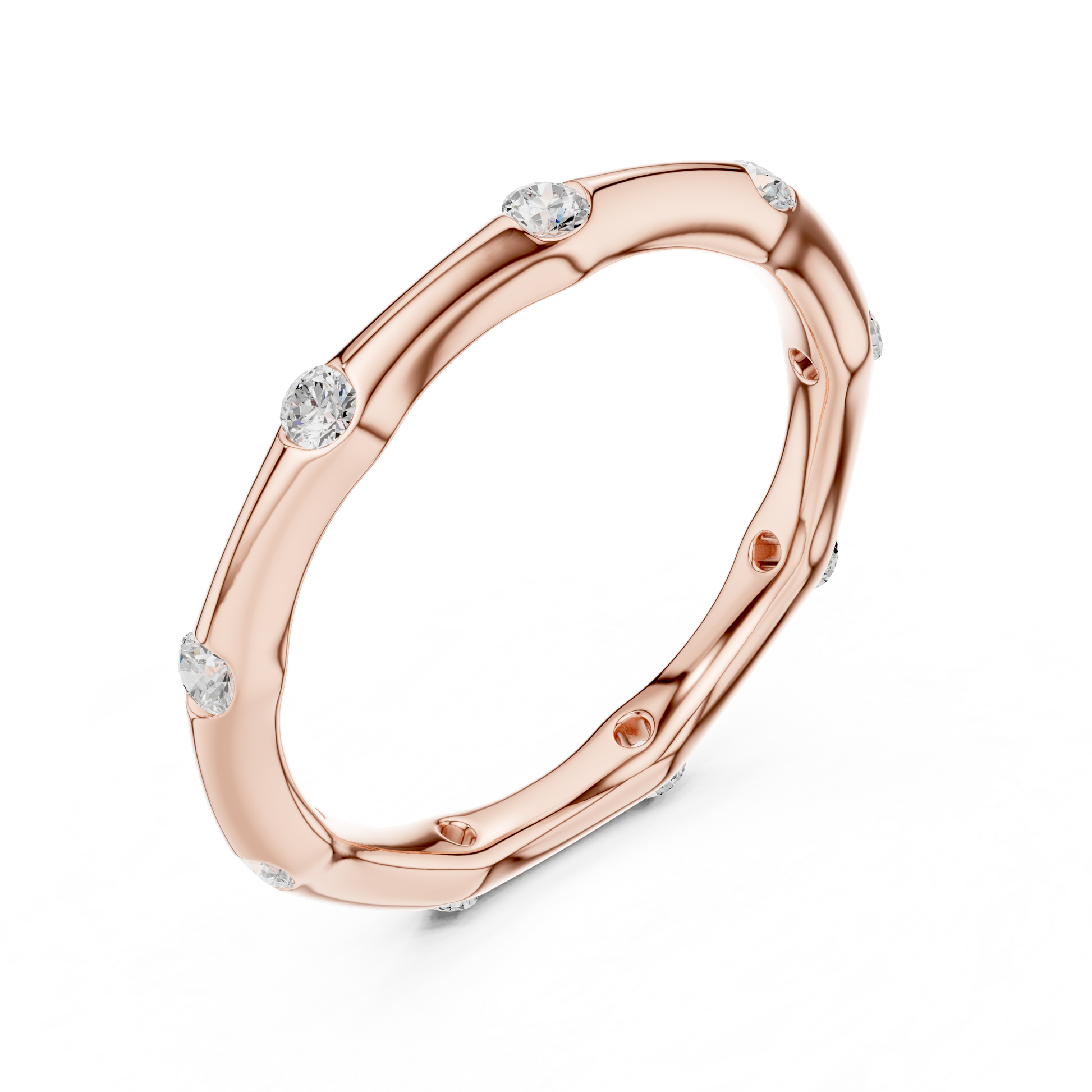 Round Cut Lab Grown Diamond Ring in Rose Gold
