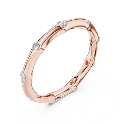 Round Cut Lab Grown Diamond Ring in Rose Gold