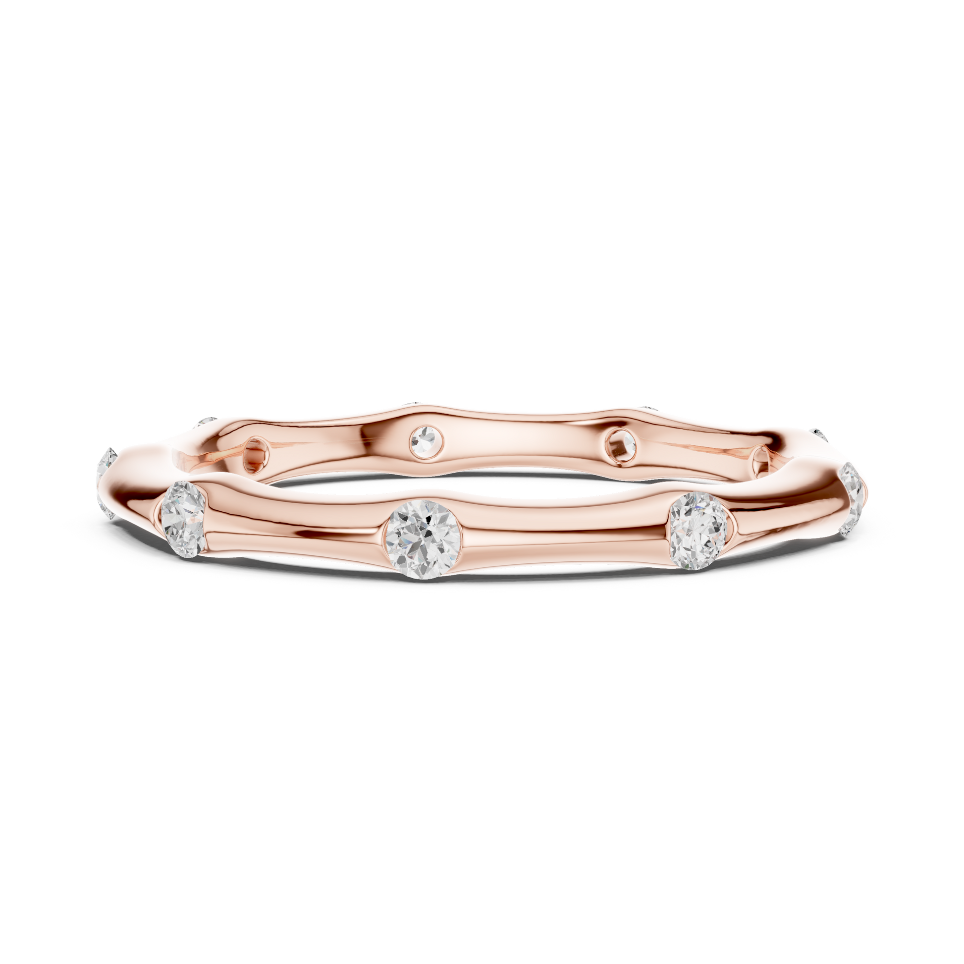 Round Cut Lab Grown Diamond Ring in Rose Gold