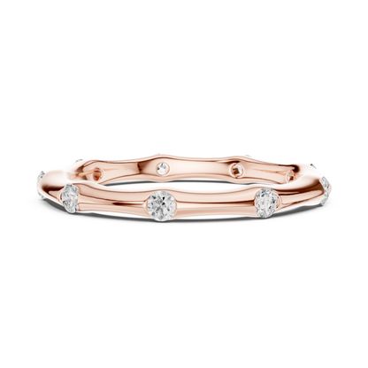 Round Cut Lab Grown Diamond Ring in Rose Gold