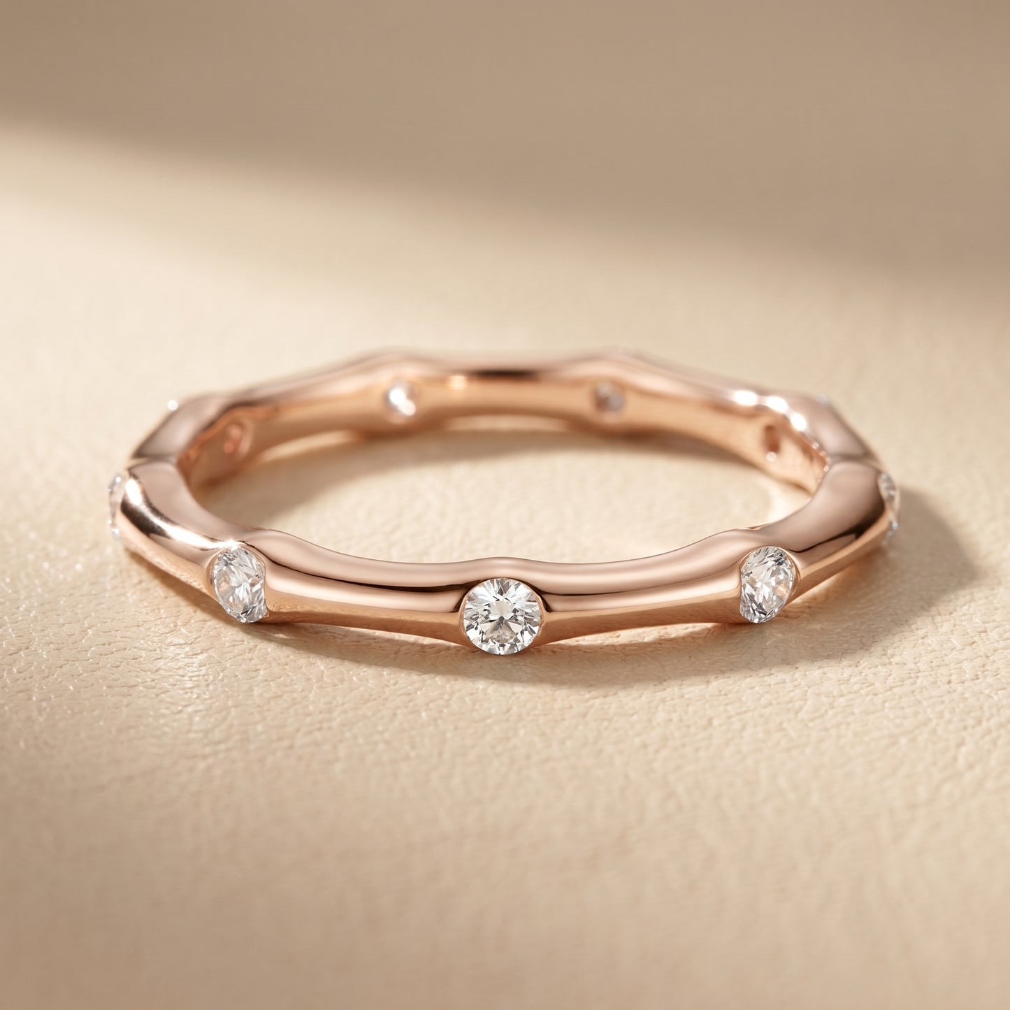 Round Cut Lab Grown Diamond Ring in Rose Gold