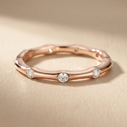 Round Cut Lab Grown Diamond Ring in Rose Gold