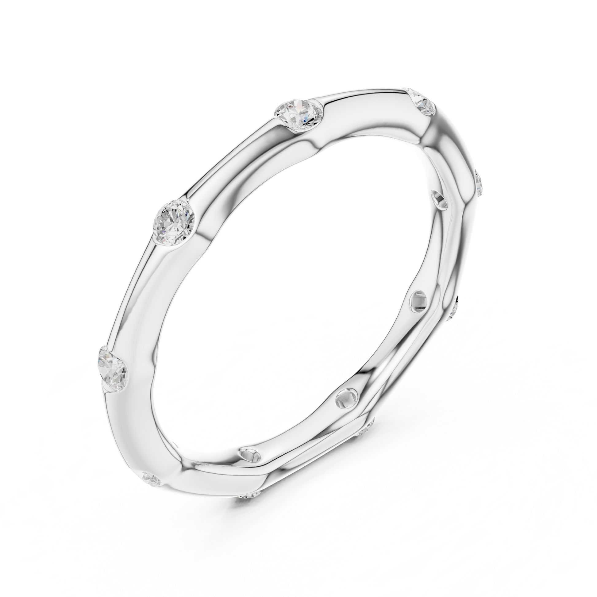 Round Cut Lab Grown Diamond Ring in Platinum
