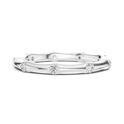 Round Cut Lab Grown Diamond Ring in Silver