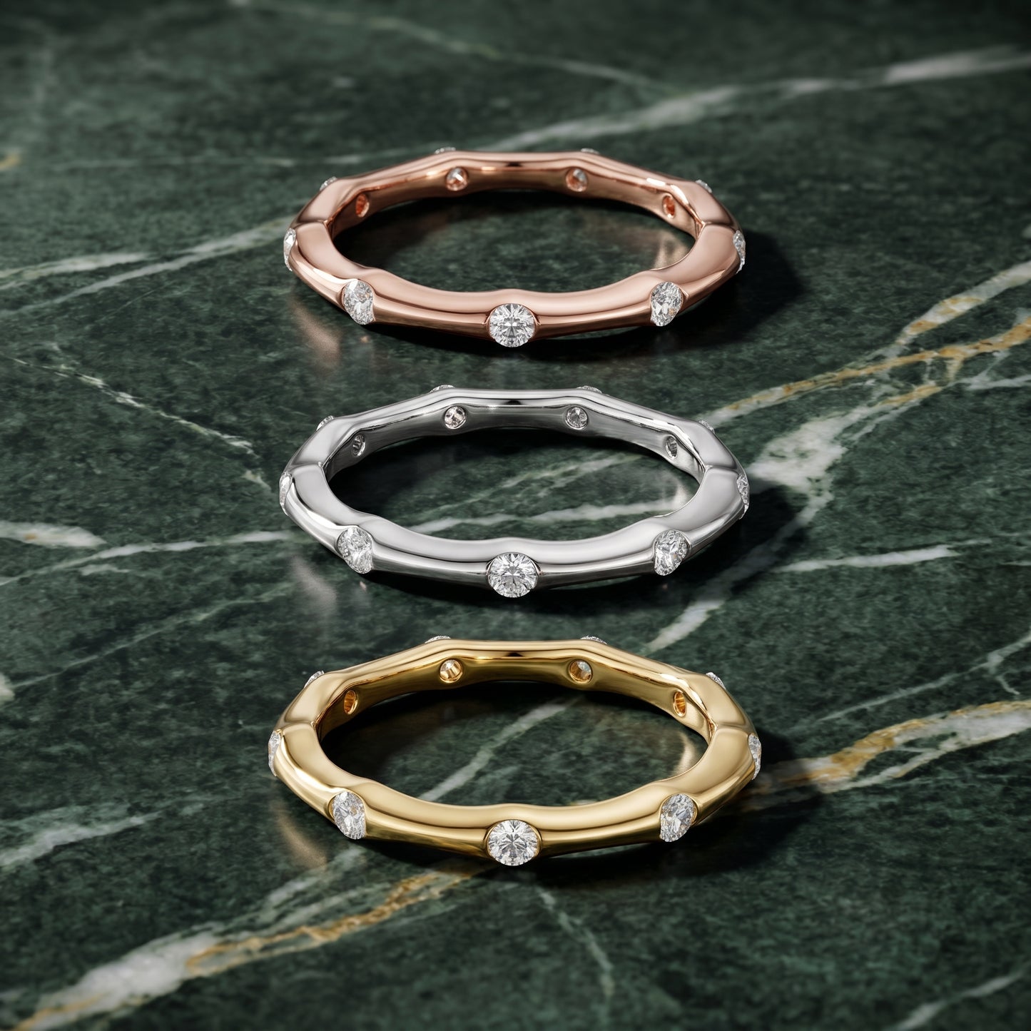 Round Cut Lab Grown Diamond Ring in Yellow Gold