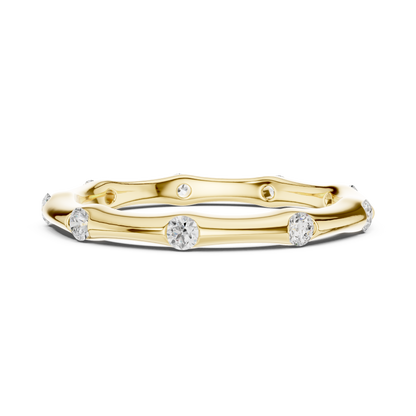 Round Cut Lab Grown Diamond Ring in Yellow Gold