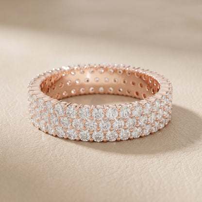 Round Cut Lab Grown Diamond Ring in Rose Gold
