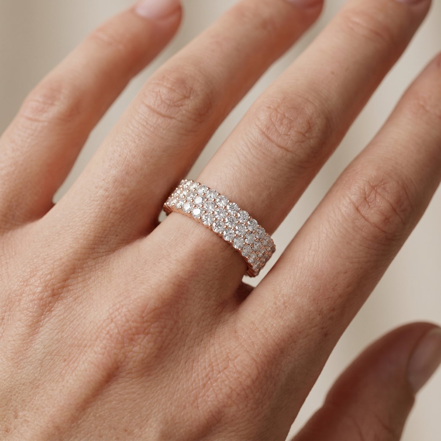 Round Cut Lab Grown Diamond Ring in Rose Gold