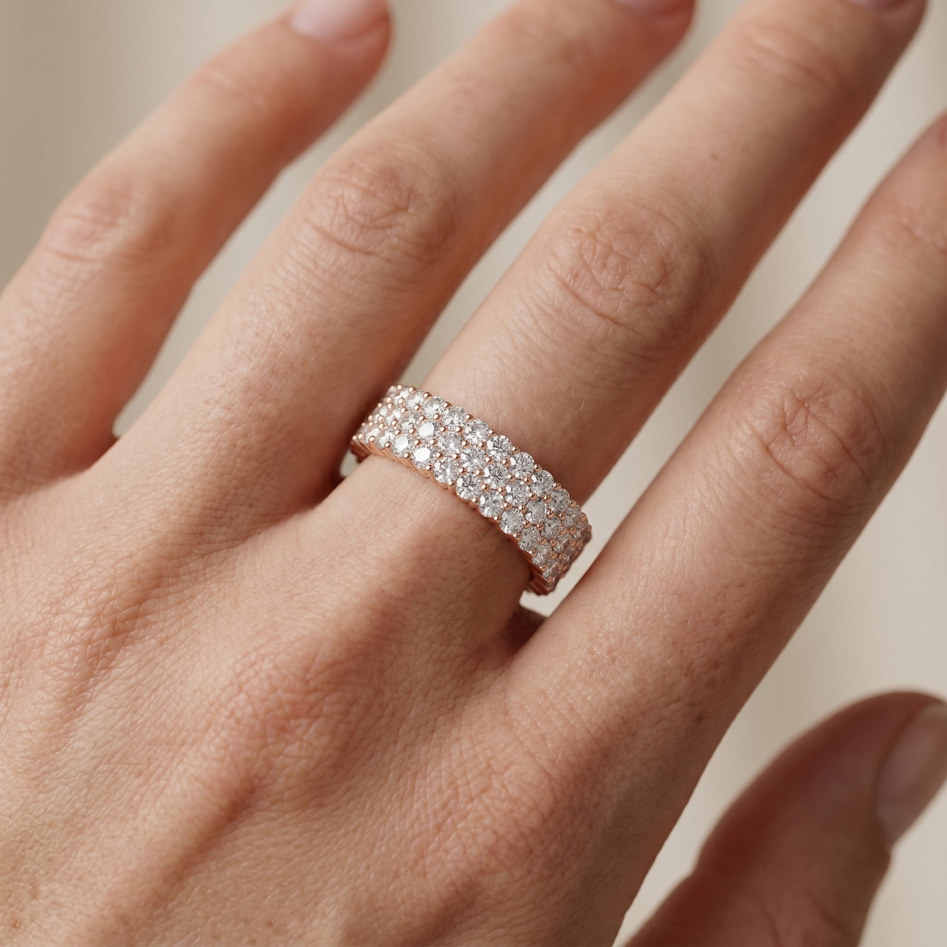 Round Cut Lab Grown Diamond Ring in Rose Gold