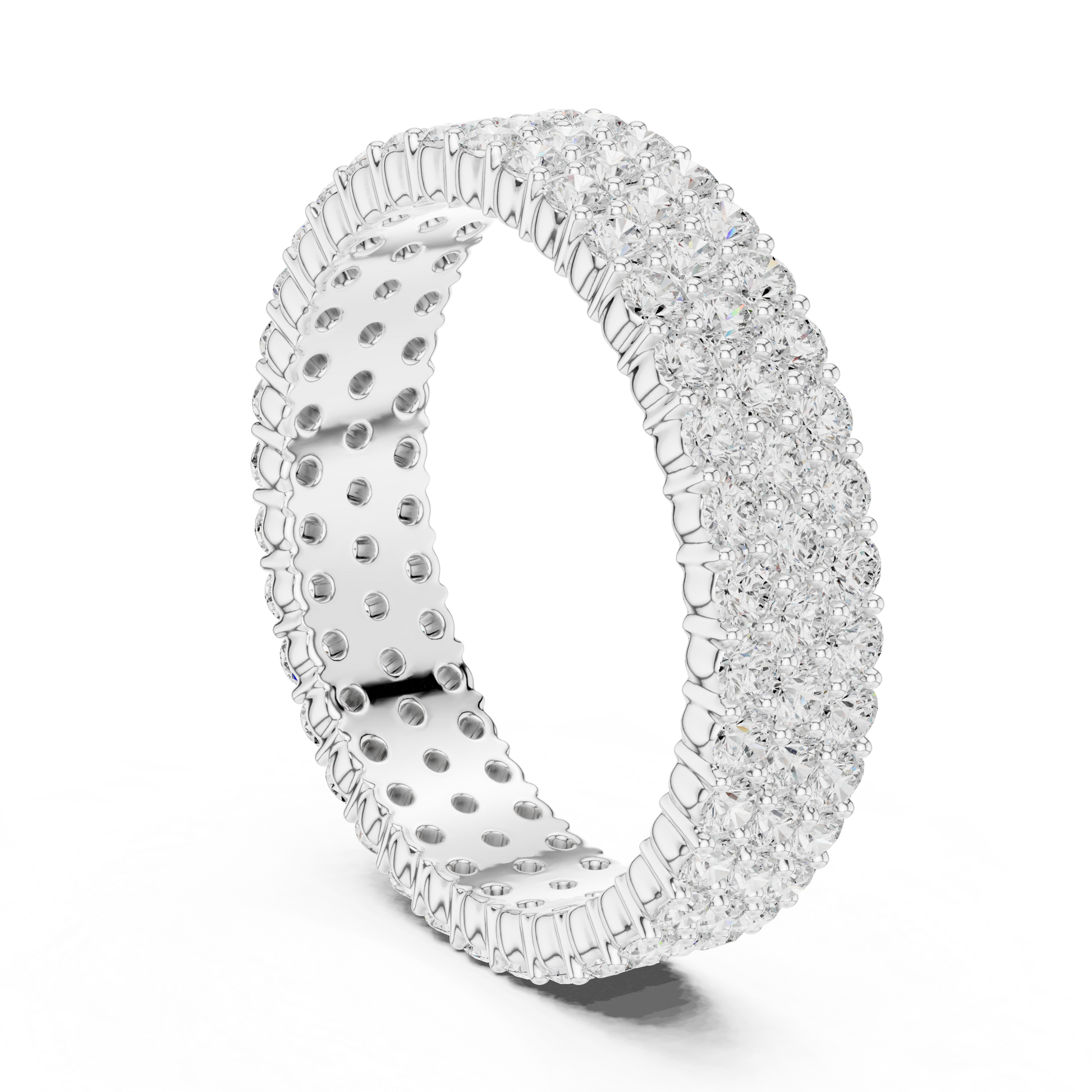 Round Cut Lab Grown Diamond Ring in Silver