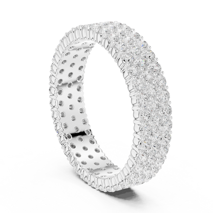 Round Cut Lab Grown Diamond Ring in Silver