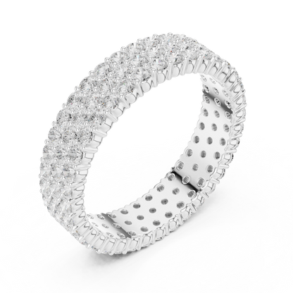 Round Cut Lab Grown Diamond Ring in Silver