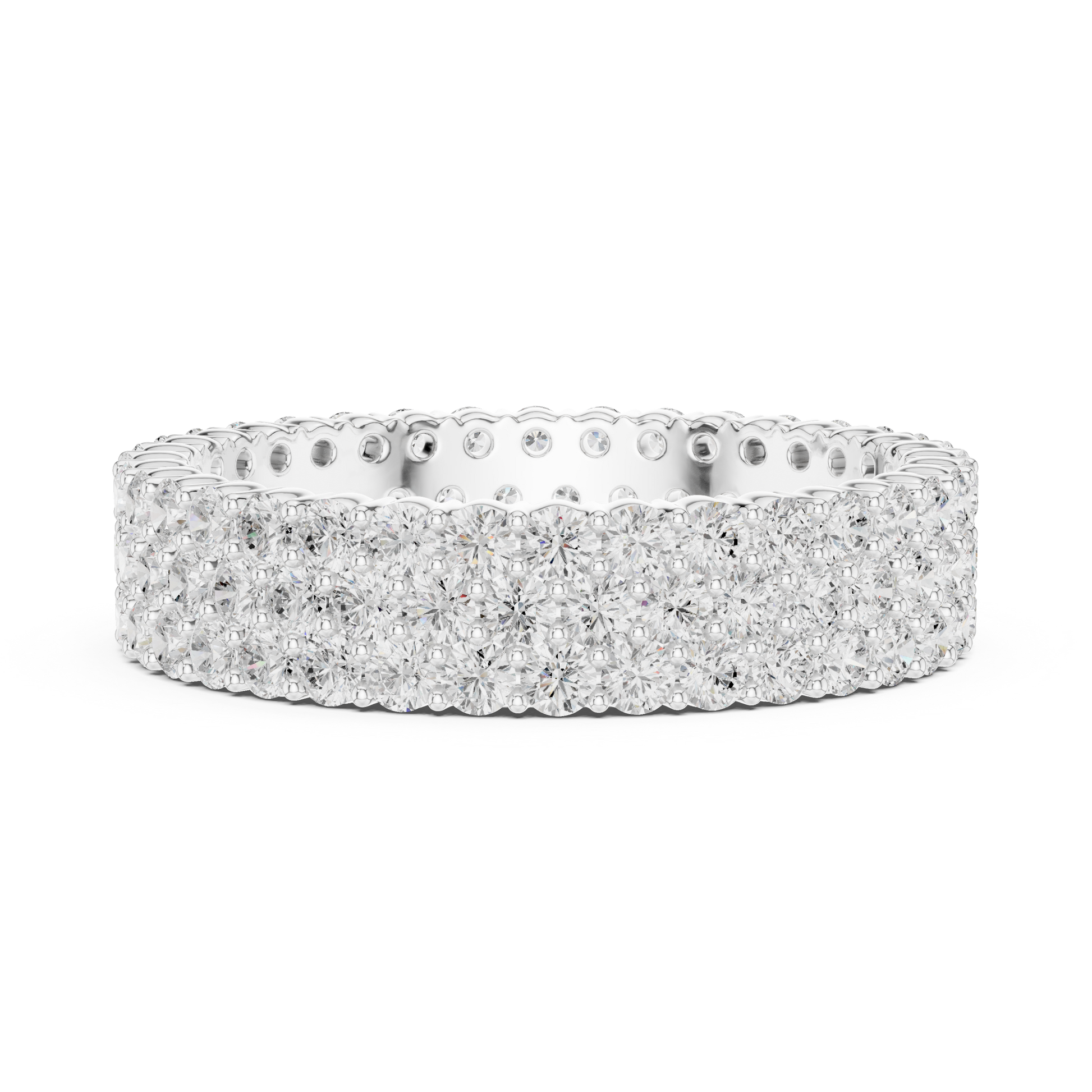 Round Cut Lab Grown Diamond Ring in Silver