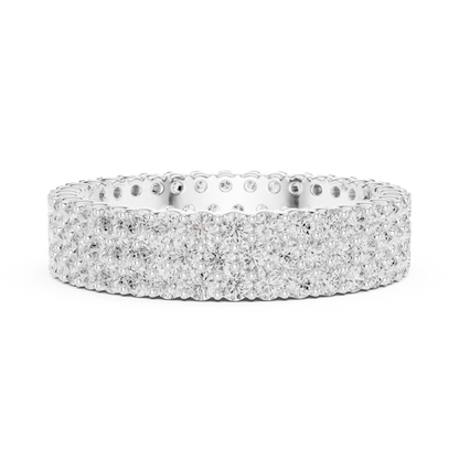 Round Cut Lab Grown Diamond Ring in Silver