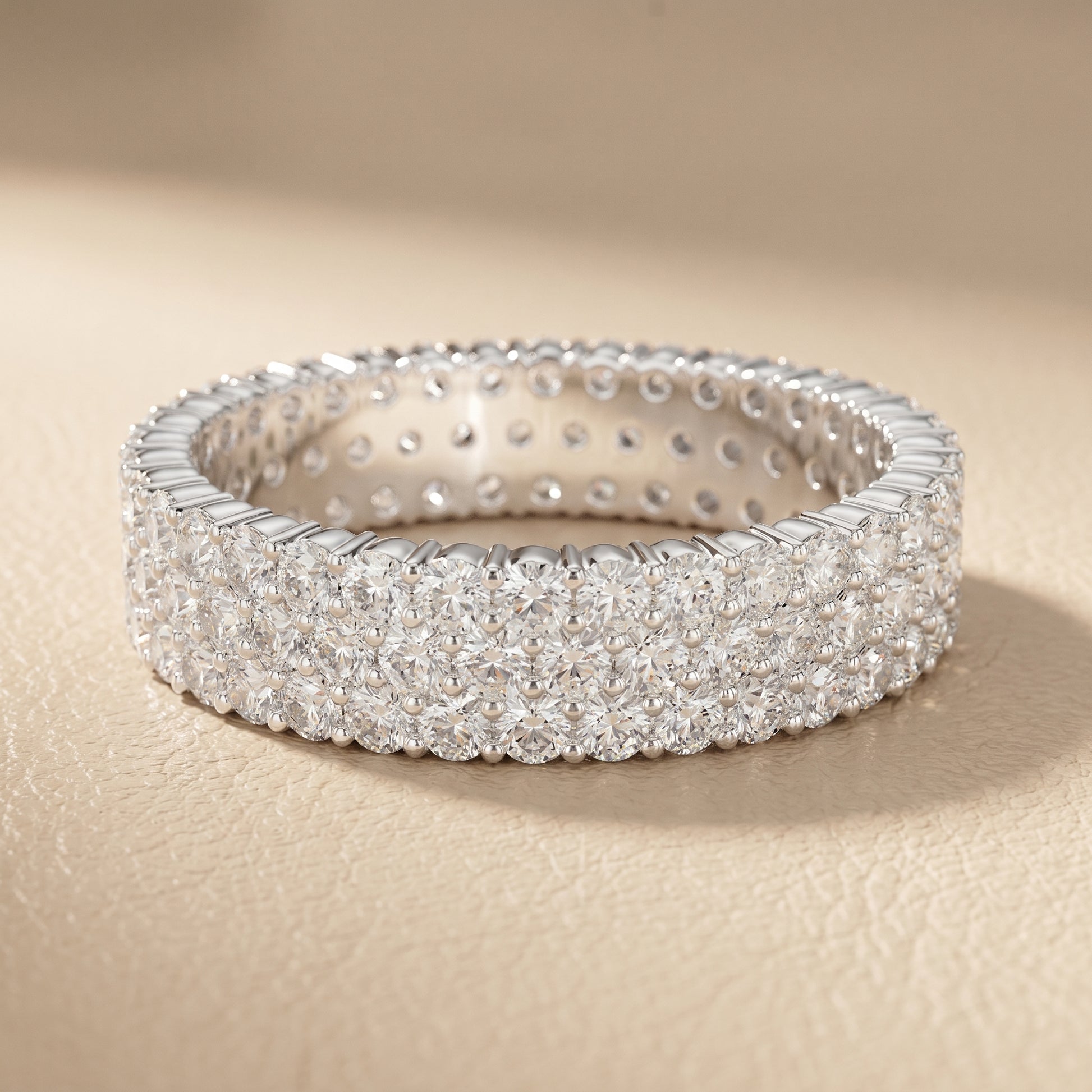 Round Cut Lab Grown Diamond Ring in Silver
