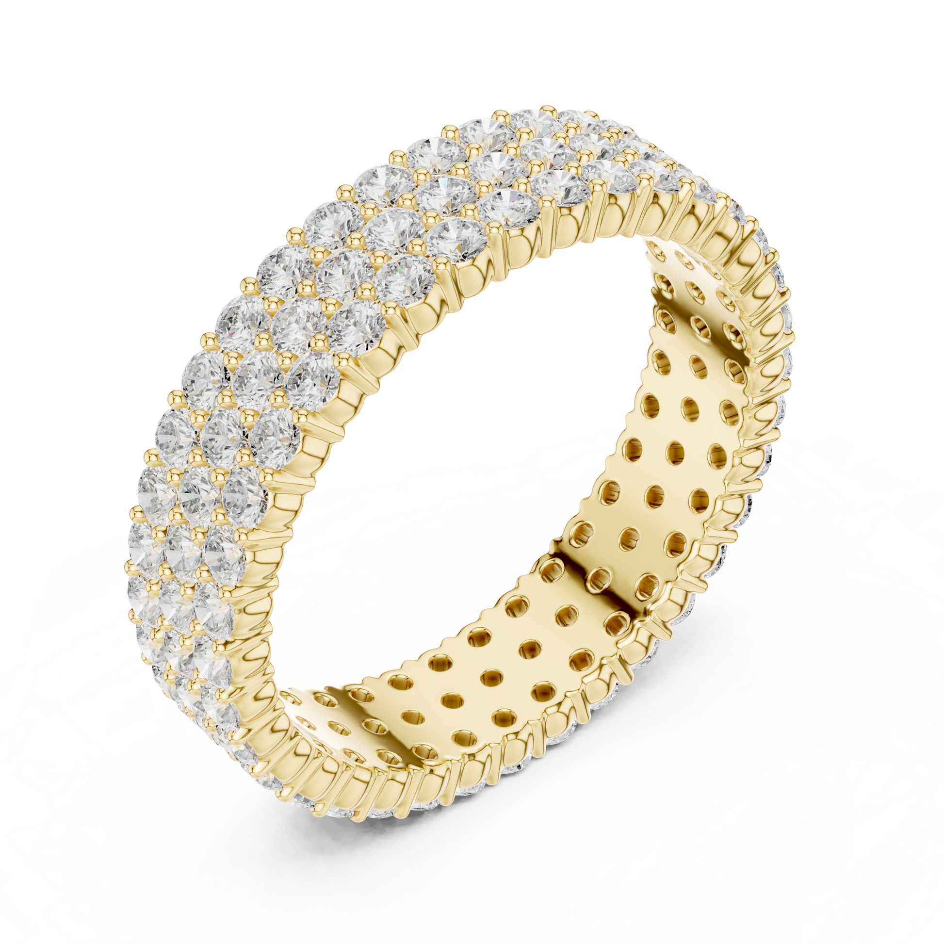 Round Cut Lab Grown Diamond Ring in Yellow Gold