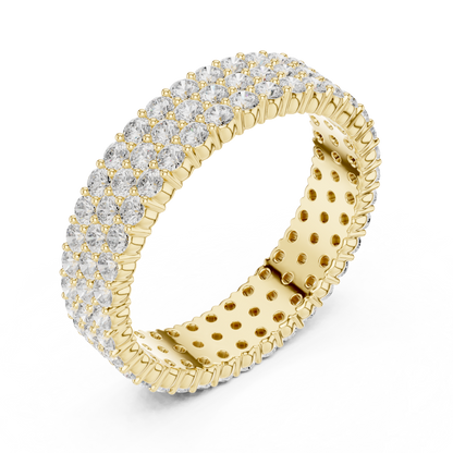 Round Cut Lab Grown Diamond Ring in Yellow Gold