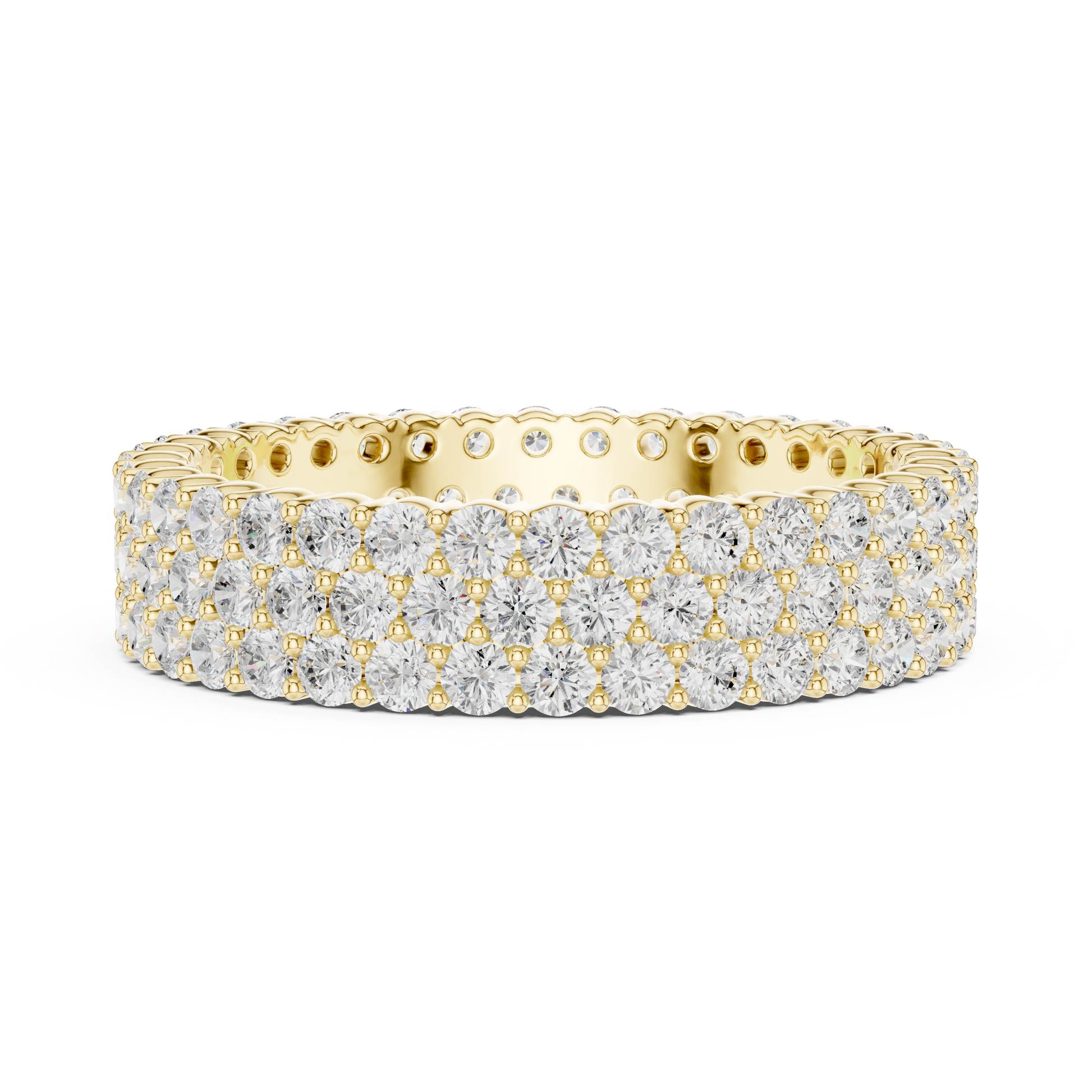 Round Cut Lab Grown Diamond Ring in Yellow Gold