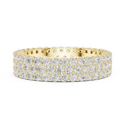 Round Cut Lab Grown Diamond Ring in Yellow Gold