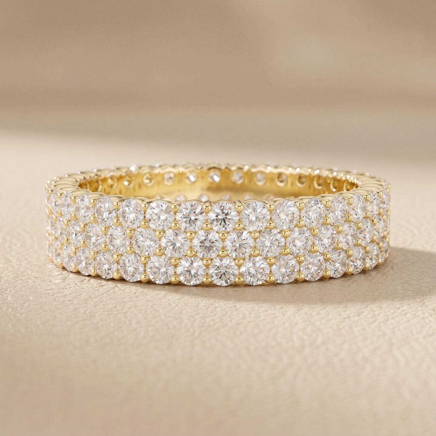 Round Cut Lab Grown Diamond Ring in Yellow Gold