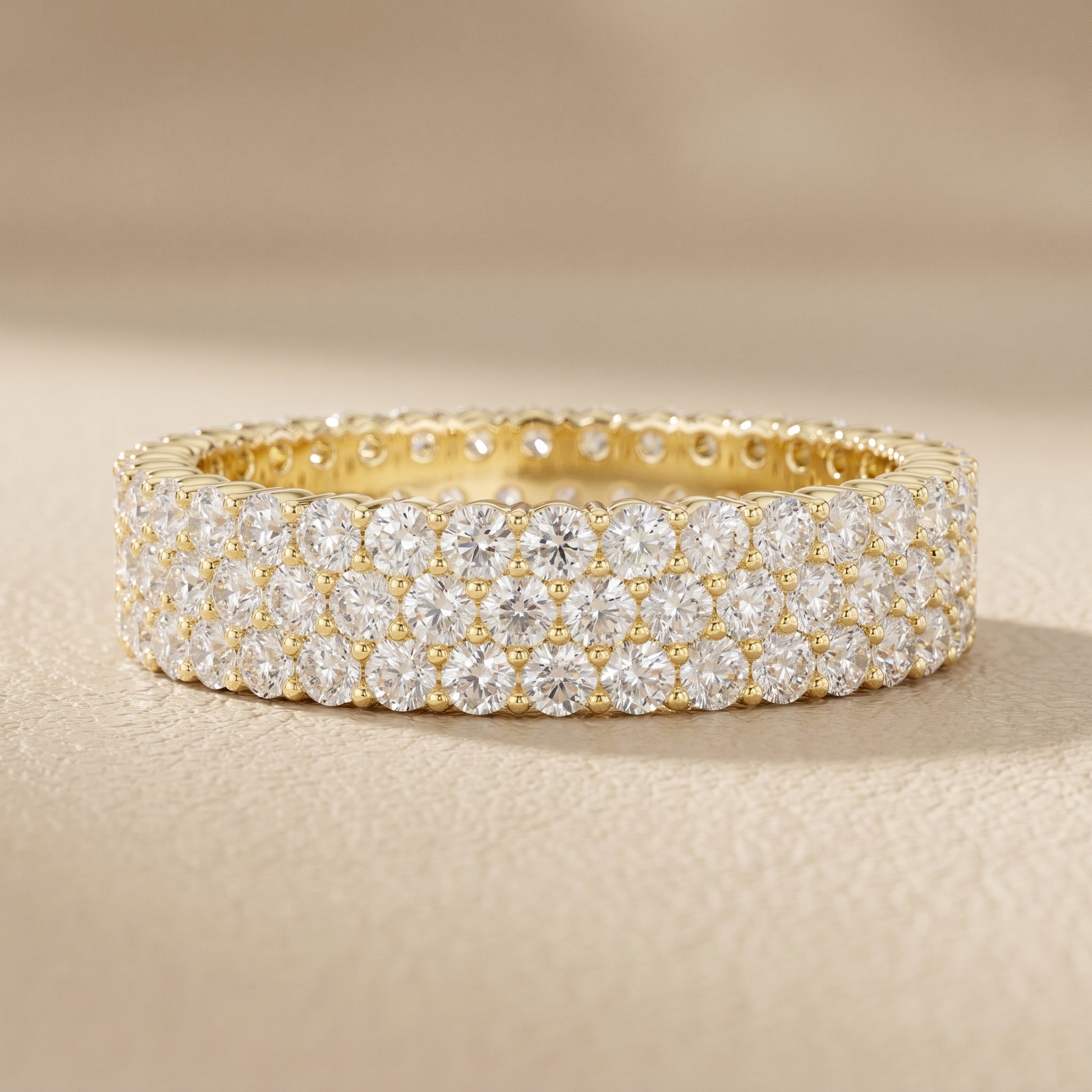 Round Cut Lab Grown Diamond Ring in Yellow Gold