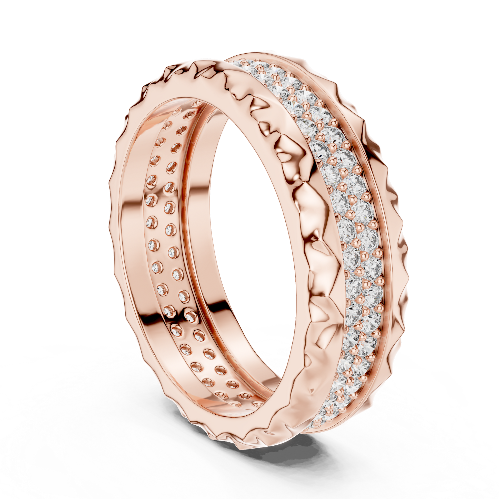 Round Cut Lab Grown Diamond Ring in Rose Gold