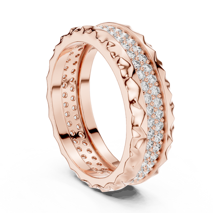 Round Cut Lab Grown Diamond Ring in Rose Gold