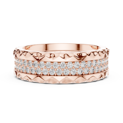 Round Cut Lab Grown Diamond Ring in Rose Gold