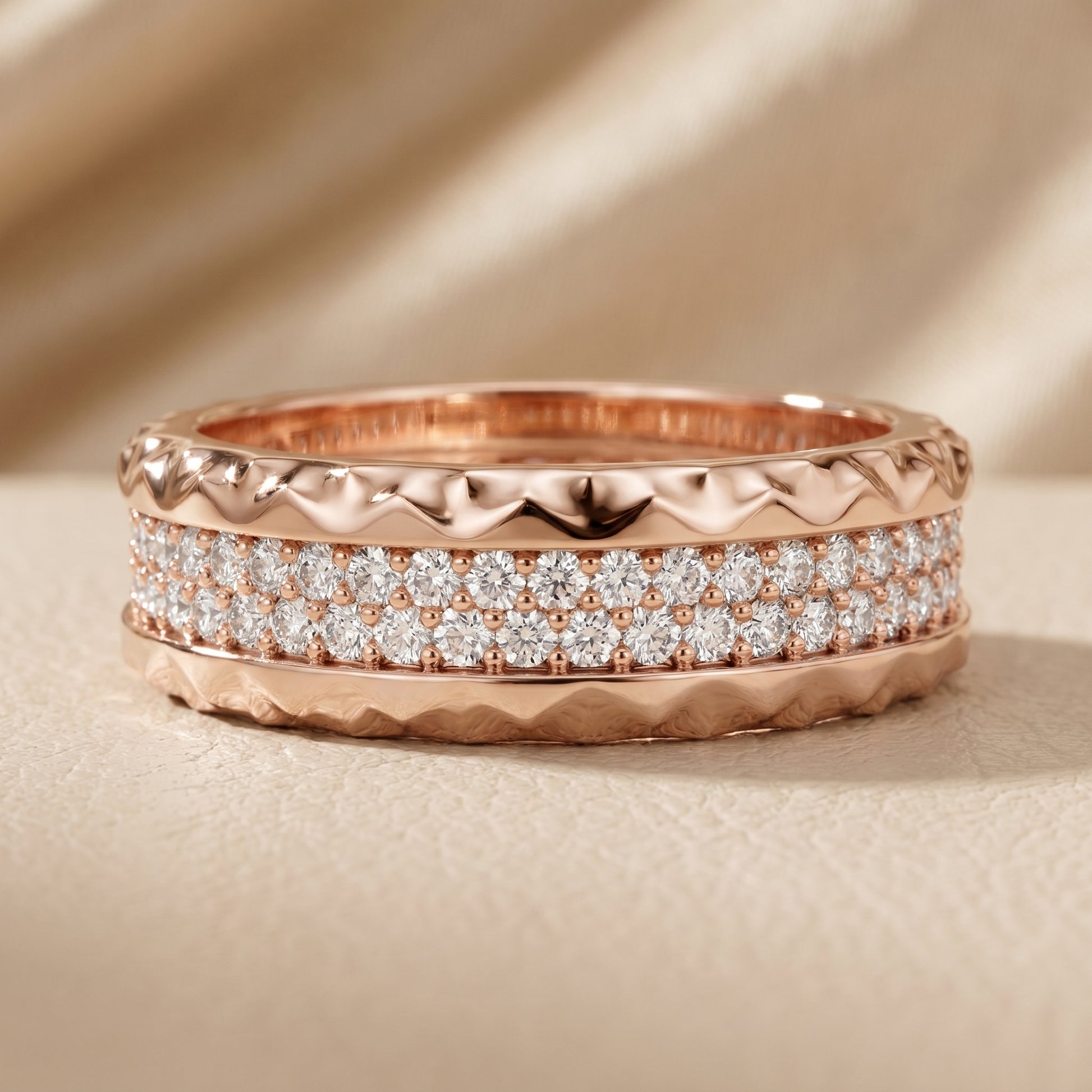 Round Cut Lab Grown Diamond Ring in Rose Gold