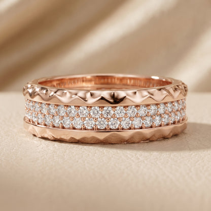 Round Cut Lab Grown Diamond Ring in Rose Gold