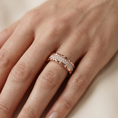 Round Cut Lab Grown Diamond Ring in Rose Gold